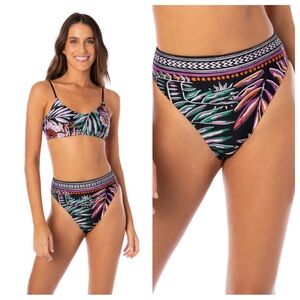 Maaji Jaguar Jungle Sully High Rise Classic Reversible Swim Bikini Bottoms